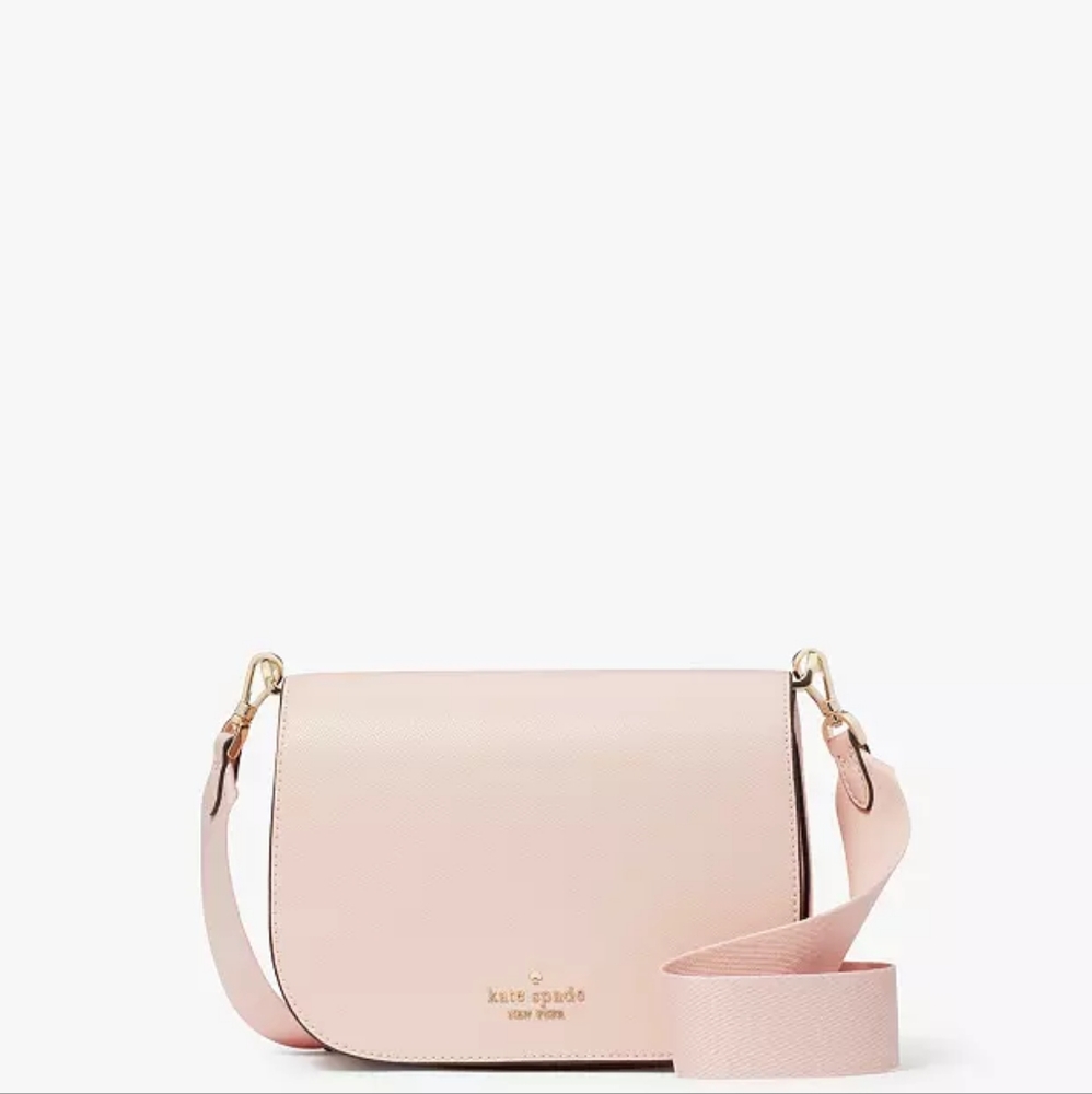 NWT Madison Saffiano Leather Saddle Bag (Conch Pink)